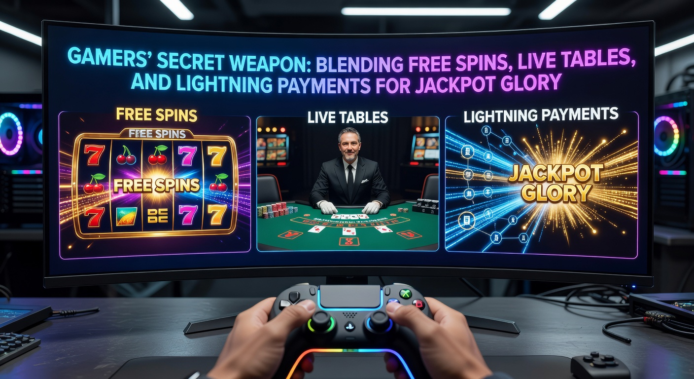 Spieler am Live-Tisch mit Free-Spins-Overlay und Jackpot-Anzeige, die Turbo-Zahlungen symbolisiert