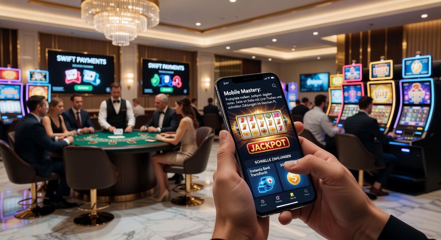 Live-Casino-Tisch auf Tablet mit laufendem Jackpot-Meter und Zahlungsbestätigung via Mobile Wallet