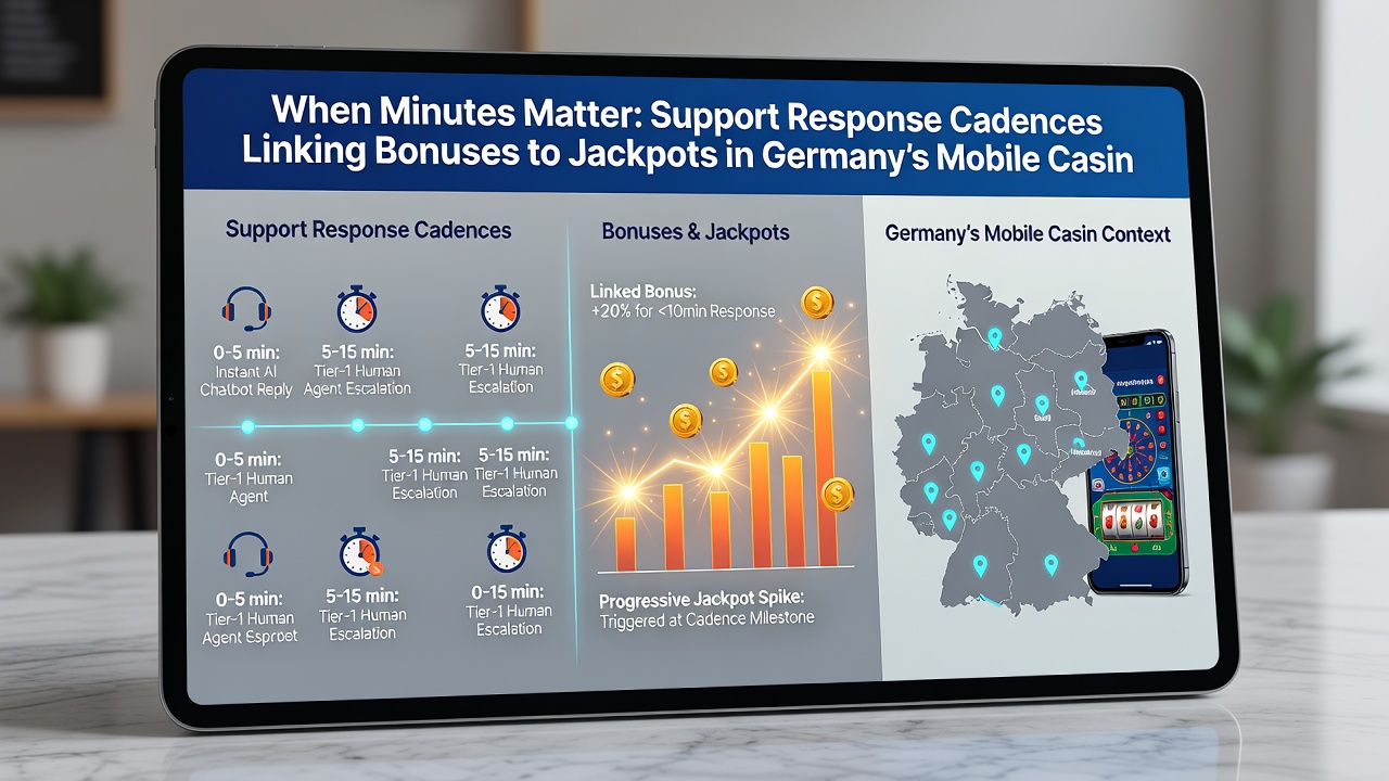 Mobile Casino-Sitzung mit Support-Chat und Jackpot-Anzeige auf einem Smartphone-Display